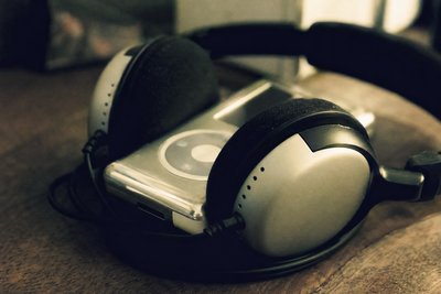 Kopfhörer auf MP3-Player der 2000er, Makro